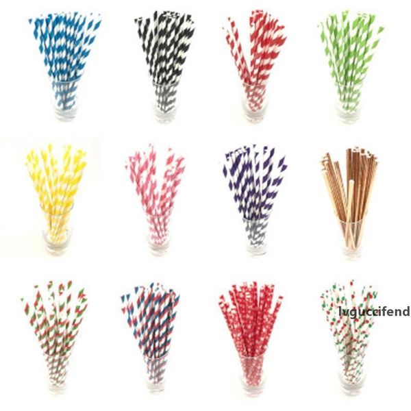 

color striped paper straw disposable kraft paper home bar drink party juice decoration straw degradable christmas straw 57
