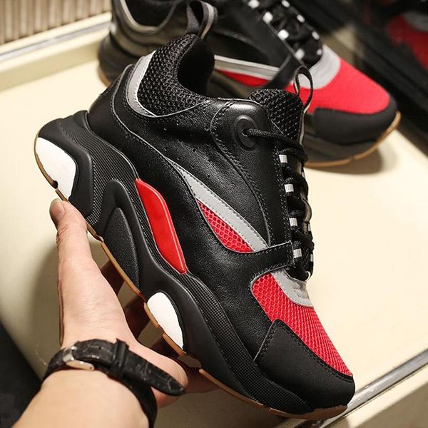 

b22 calfskin sneaker men 's shoes herren sportschuhe outdoor walking lace -up luxury comfortable casual shoes style footw, Black