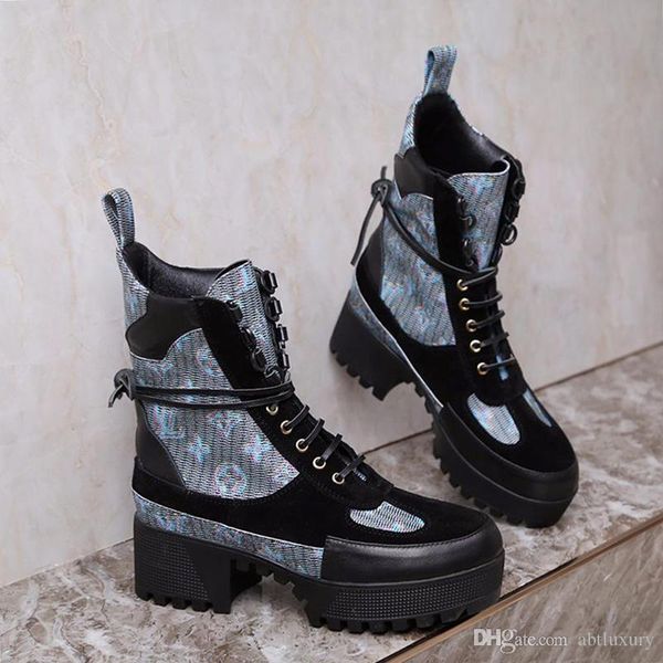 

fashion shoes laureate platform desert boot with box luxury party womens shoes bottes femmes fashion type drop ship zapatos de mujer lady, Black