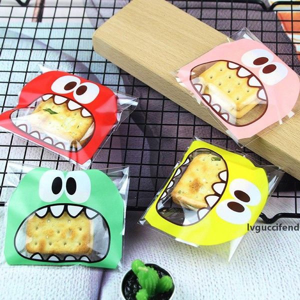 

100 pcs bakery candy gift bag self-adhesive transparent cellophane polka for wedding birthday party 8z