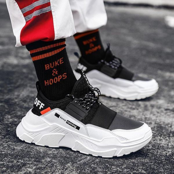 

hococal 2020 men lace-up sneakers non slip comfortable shoes mesh thick bottom sneakers breathable outdoor running shoes
