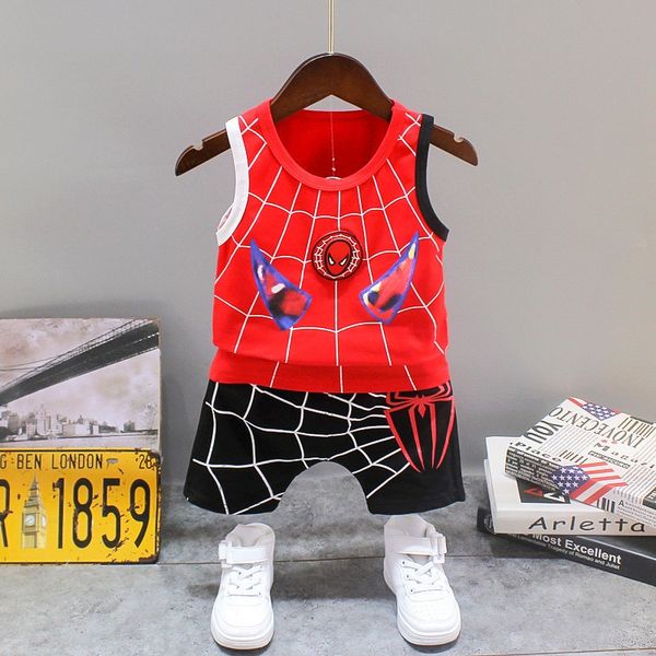 

6rx74 trendy boys casual loose shorts and cartoon printed two-piece trendy boyssuit casual loose vest shorts and cartoon printed vest two-pi