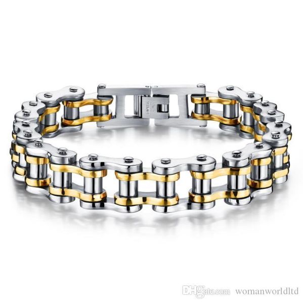 

stainless steel jewelry fashion punk bracelet beaded chain female titanium cuff bracelet for rock man steel jewelry ing, Black