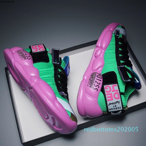 

new sock sneakers for women men adboov knitted platform sneakers fashion woman casual shoes green y200108 r05, Black