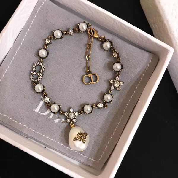 

faddish d home pearl bee cd women's ornaments high version charm bracelets sale, Golden;silver