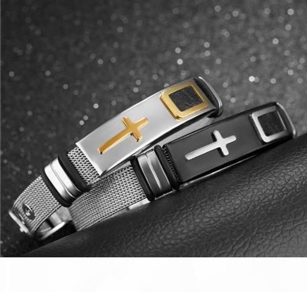 

new gold-color cross браслет для мужчин женщины из нержавеющей стали прохладный мужчины ювелирные подарки, Golden;silver