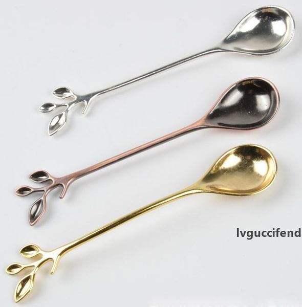 

creative branch alloy vintage spoons 12cm coffee spoon retro leaves handle tea stirring spoons exquisite kitchen sugar measuring tool gifts