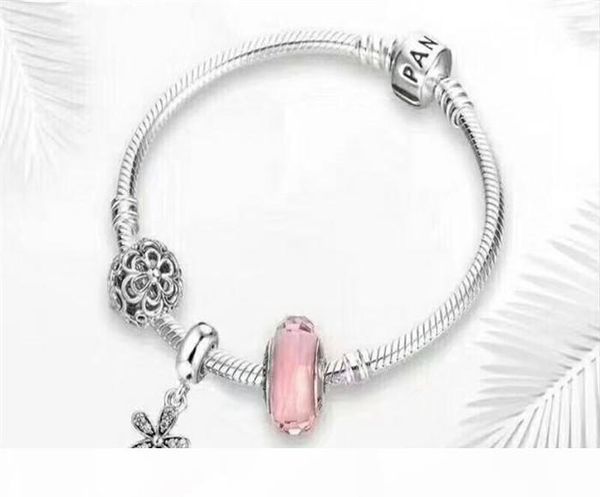 

authentic 925 sterling silver beads moments stone bracelet with p signature clasp fits european pandora style jewelry charms with box, Black