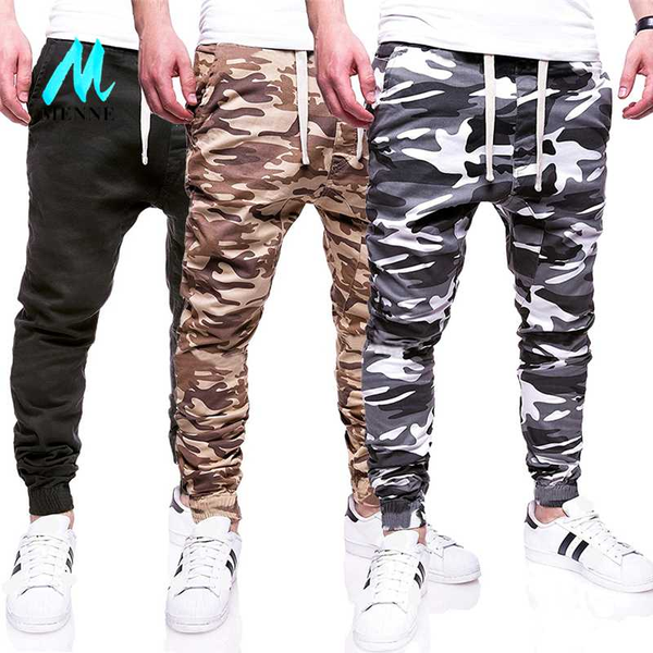 

menne men clothing/ pants men camouflage pant men's loose casual trousers, Black