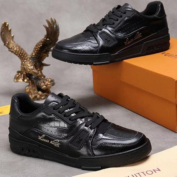 

new mens fashion shoes trainer sneaker rubber sole men shoes casual chaussures pour hommes flats fashion footwears luxury zapatos de hombre, Black
