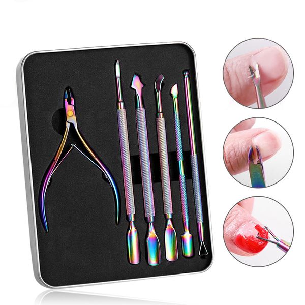 

nail art kits clippers set colorful manicure stainless steel acne clip needles scissors tweezers beauty tool kit