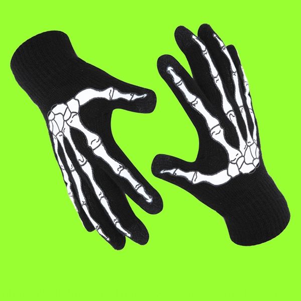 

magic all-finger ghost festival bone printing joint finger skeleton warm children halloween warm magic gloves gloves, Blue;gray