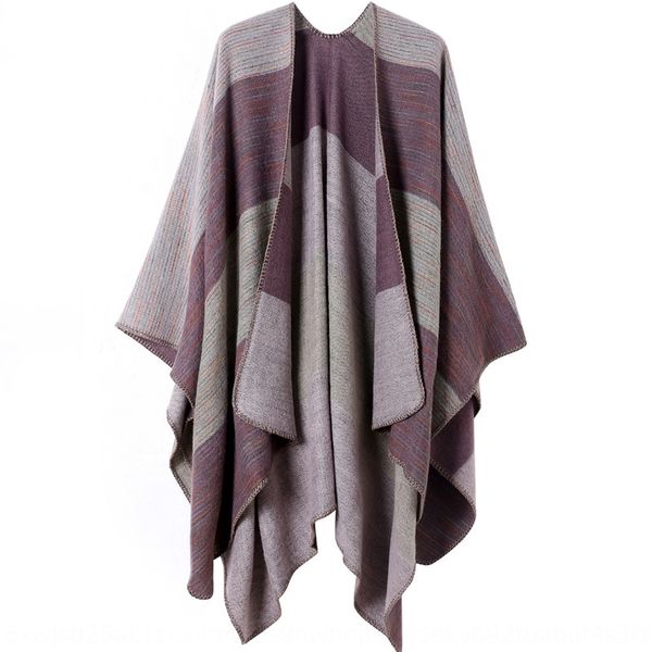 

ecvnd plaid nationality nation women's travel shawl cashmere ethnic style cross thickened scarf plaid scarf nationality cloak nation wo, Blue;gray