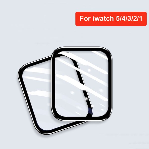 3D-Bildschirmfolien Schutzfolie aus gehärtetem Glas Vollkleber für Apple Watch 44 mm 42 mm 40 mm 38 mm Abdeckung gebogene Serie 5 3 4 iWatch