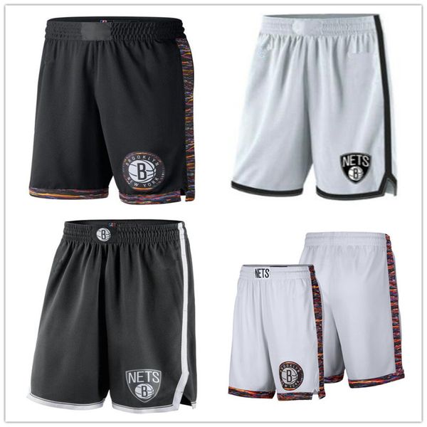 

brooklyn nets men pants 2019/20 city nba icon swingman basketball shorts s-2xl, Black