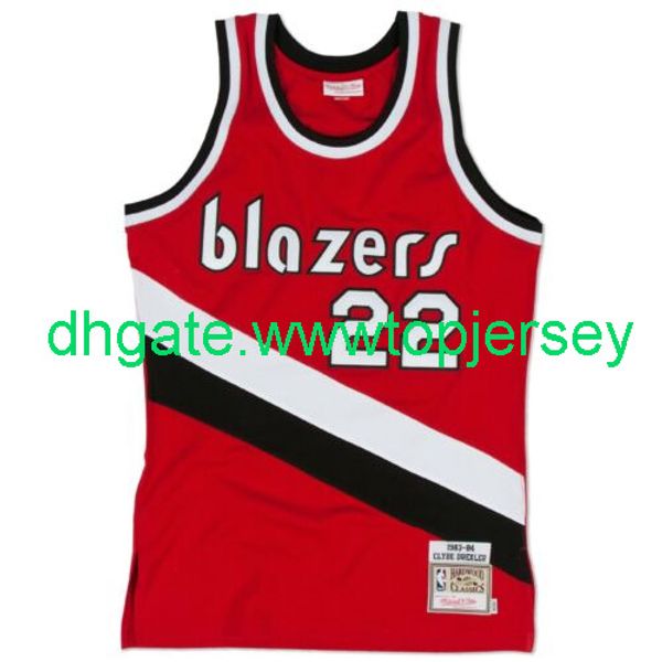 

дешевого клайд дрекслер mitchell ness 1983-84 top джерси баскетбол джерси отсылки вест прошитого, Gray