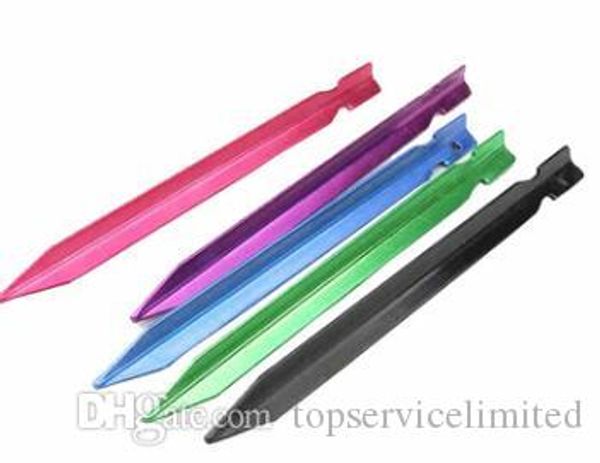 

popular aluminum alloy tent stakes portable durable tent peg stakes for camping 18cm length new arrivals sale