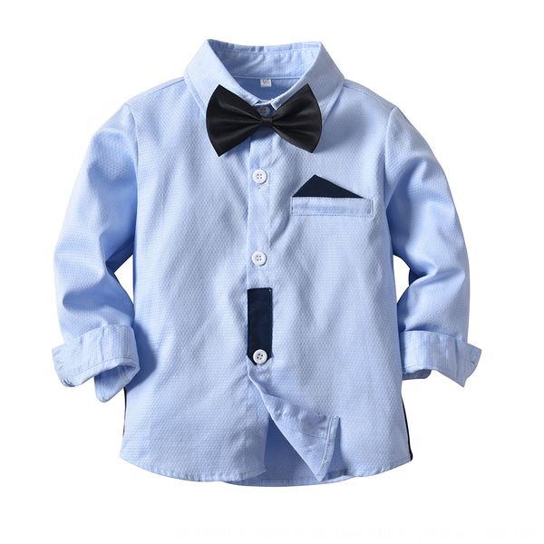 

eczik new tong chen shan tong chen shan butterfly gentleman children's shirt cotton-jacquard color panel long sleeve bow tie boy's, White;black