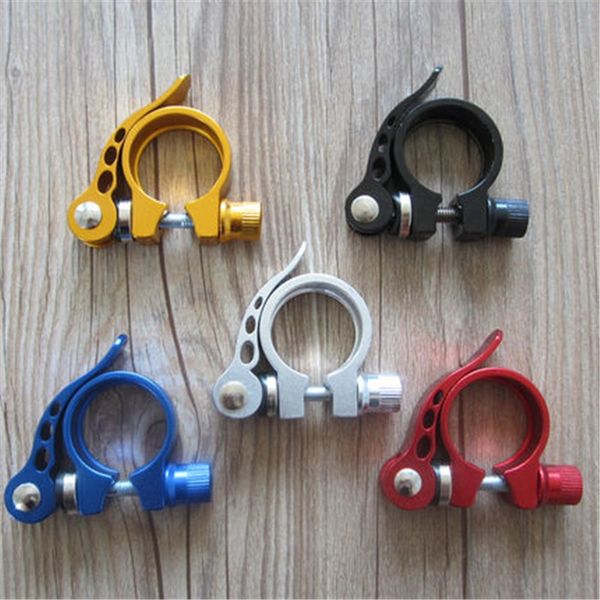 

mountain bike seat clamp bicycle bicycle quick-release rod color aluminum alloy seat clamp 31.8mm