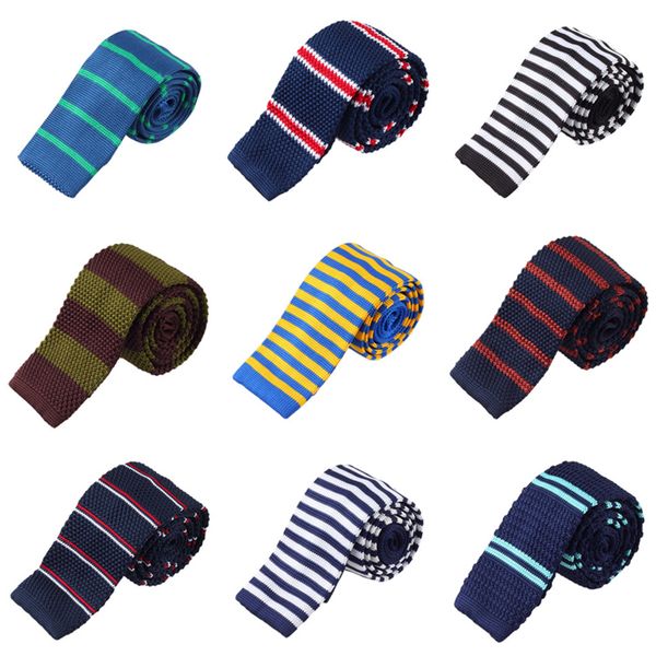 

2020 suit neckties for men accessories knitted striped plaid check blue black red wedding ties gravatas party work tie jkt4, Black;gray