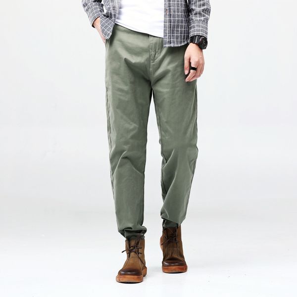 

men's pants 4 color casual men 2021 spring business harem elastic trousers, Black