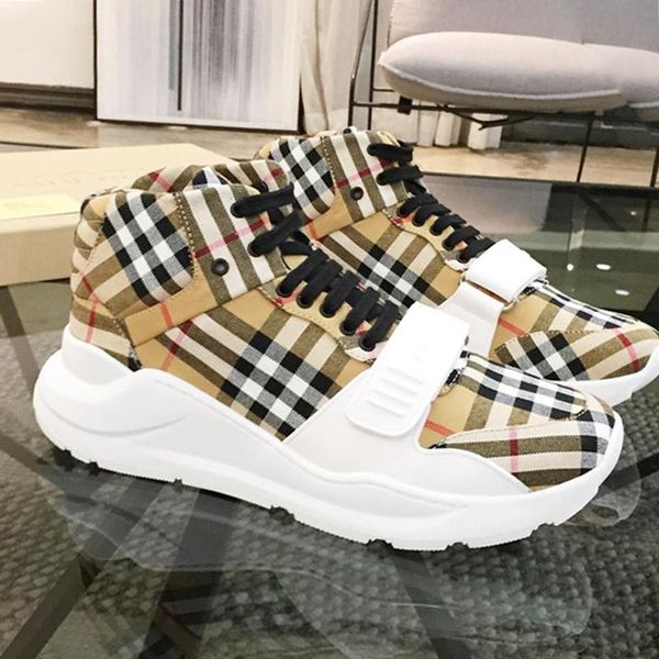 

new arrival mens boots manner schuhe vintage check cotton sneakers outdoor walking breathable shoes plus size lace -up luxury men shoes, Black