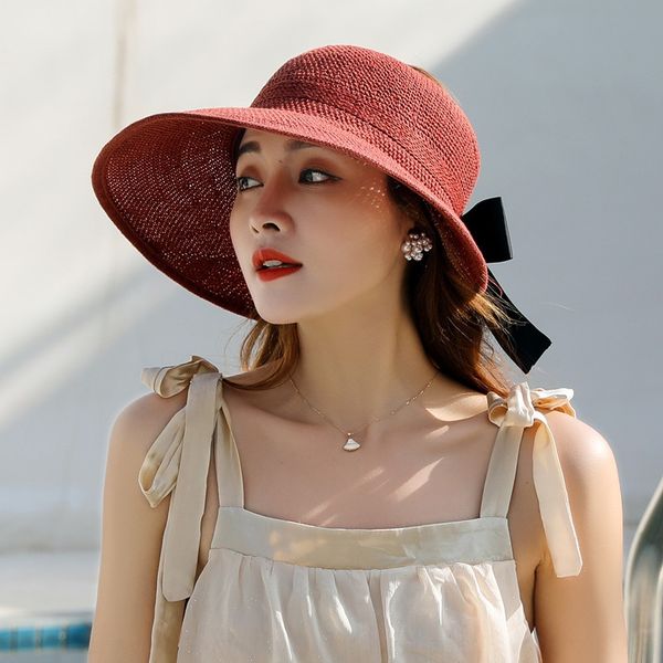 

korean style summer women's new fisherman's foldable bucket toque bucket hat all-match sunshade large eaves roof hat, Blue;gray