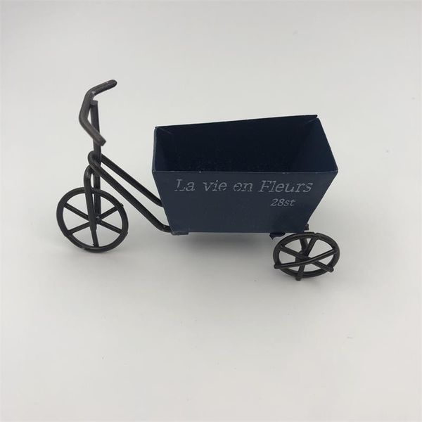 

10x4xh5.6cm wholesale metal garden carts toy mini tricycle dollhouse decoration gift la vie en fleurs