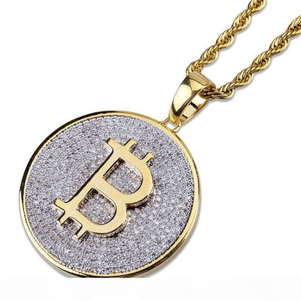 

i european and american fashion spring and summer new pendant micro inlaid zircon hip hop necklace, Slivery;golden