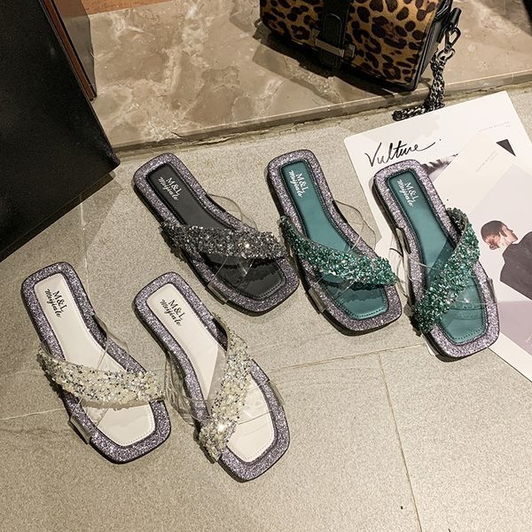 

vrtay heli shark summer new casual fashion cross indoor and outdoor wear non-slip all-match flat-soled sandals for sandal diamond diamond wo