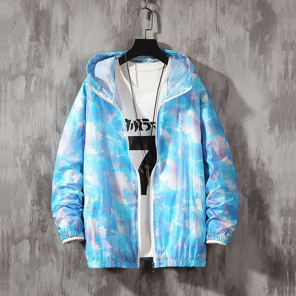 

oshdw 2020 лето новые одежды мужская одежда clothesleather солнцезащитный clothesultra тонкий дышащий любовники на открытом воздухе кожа пал, Gray;blue