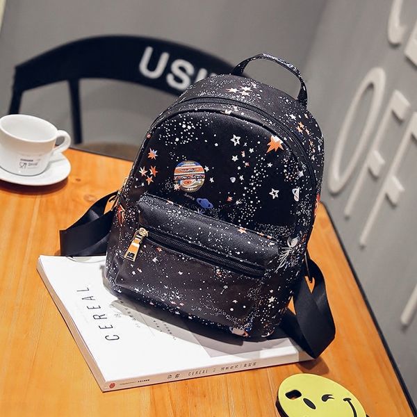

women's bag korean new fashion star print backpack simple student bag female backpack academic style