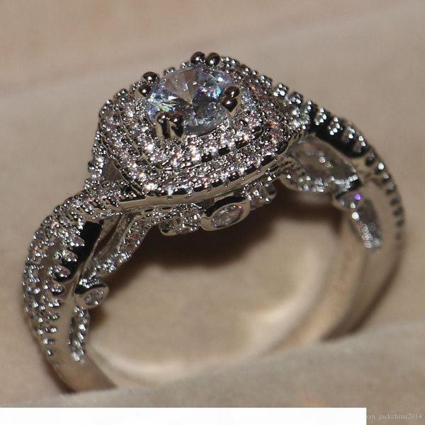 

d victoria wieck 2016 new luxury jewelry 925 sterling silver white z simulated diamond gemstones wedding band women rings size, Slivery;golden