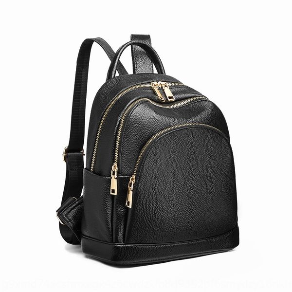

cowhide women's 2019 new korean all-match anti-theft soft backpack leather women's bag fashion brand simple real leather backpack