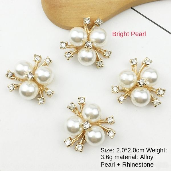 

feow6 korean-style highlight pearl flower heart diy rhinestone diy alloy accessories children's hair accessories daisy rhinestone flowe, Slivery;white