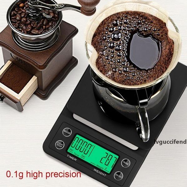 

3kg/0.1g 5kg/0.1g drip coffee scale with timer portable digital kitchen scale high precision lcd electronic scales t200326