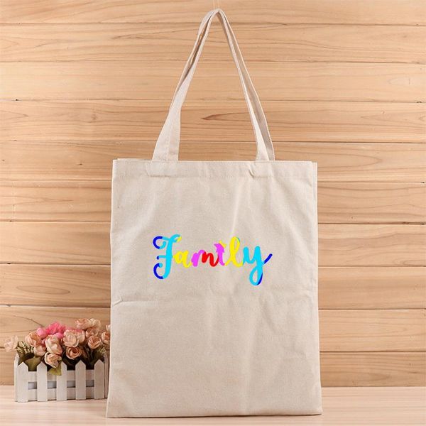 

fashion creative colorful family girl and womens casual canvas tote bags suit for shopping,gift,wedding, birthday or anything else