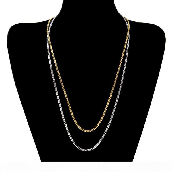 

s hip hop men chain fashion silver gold plated 3mm *20 24inch 5mm *30inch miami cuban link chain alloy jewelry accessories