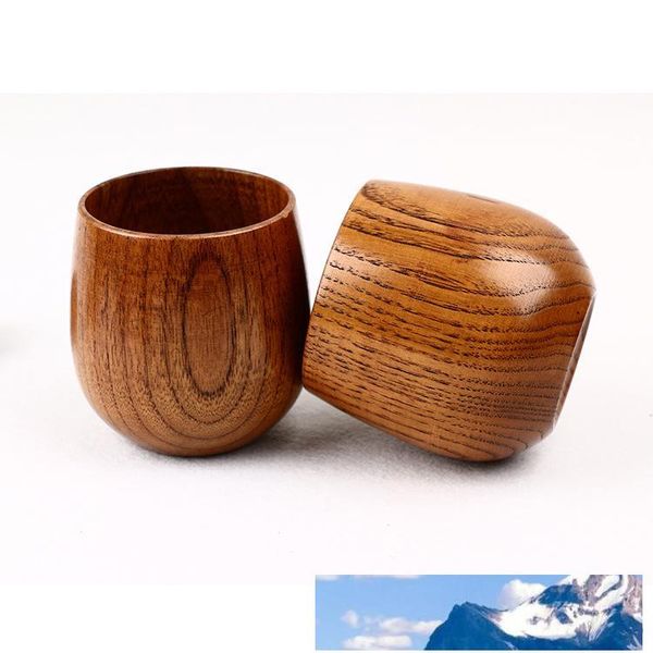 Teetasse aus Holz, Weingläser aus Naturholz, 200 ml, multifunktionales Einrichtungs-Dekorationswerkzeug, Big Belly Cups 6 8kjw J R