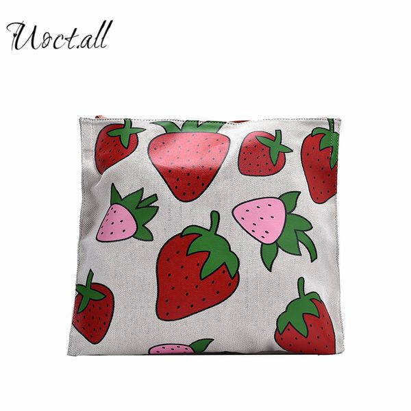 

canvas large-capacity fruit bag female 2020 new cartoon strawberry portable tote bag student casual shoulder