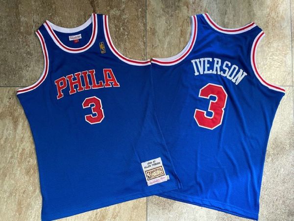 

mens 3# allen iverson 1996 97 mitchell & ness jersey blue, Gray