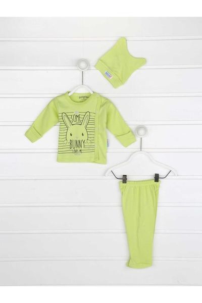 

green swaddle gloved male baby 3 pcs the zibin team, White