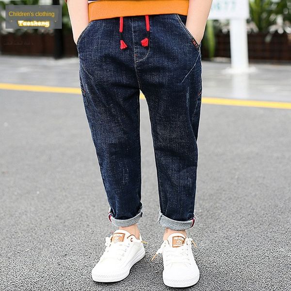 

fat детских джинсовые брюки мальчика аквариумиста брюки в джинсах спортивного big l queen брюки толстяка спортивных брюки осень вновь прибыв, Blue