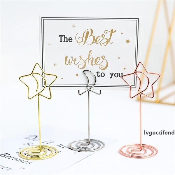 

metal seat clip heart bell lucky table seat card holder paper clamps stand birthday party wedding decoration supplies