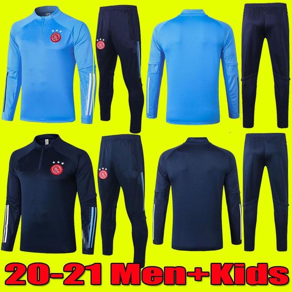 

kids 2020 2021 ajax fc soccer jersey football tracksuit 20 21 ajax training suit ziyech tadic football shirt, Black