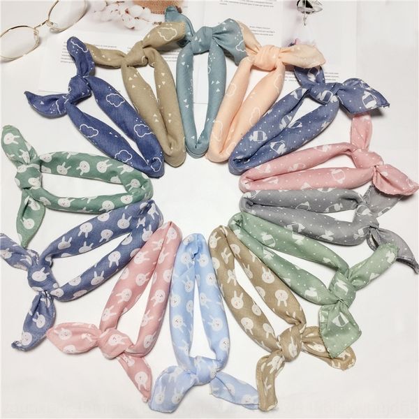 

am7u1 2020 autumn new cotton and linen printed children's face face towel small square square towel cotton cute baby small scarf scarf, Red;brown