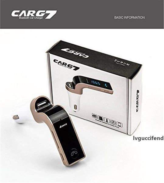 

g7 smartphone bluetooth car kit mp3 radio player fm transmitter modulator 2.1a car charger wireless kit support hands-micro sd tf card