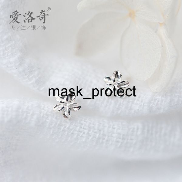 

s925 women's japanese and korean style sweet artistic five-petal nose nail fashion personalized flower silver, Golden