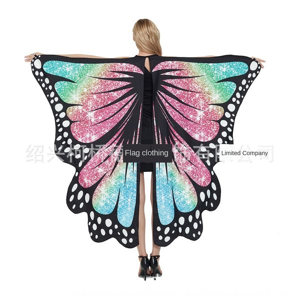 

halloween cloak starry dress cloak sky butterfly shawl butterfly wings decorative dress, Blue;gray