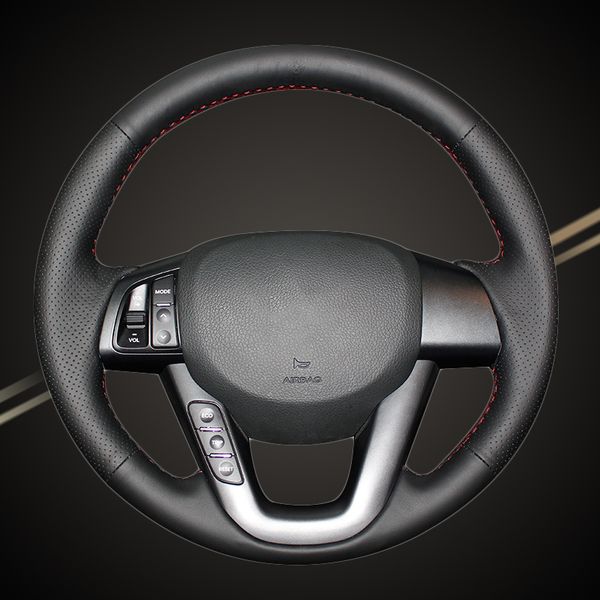 

car braid on the steering wheel cover for kia k5 2011 2012 2013 kia optima diy auto wheel covers car-styling interior accessory